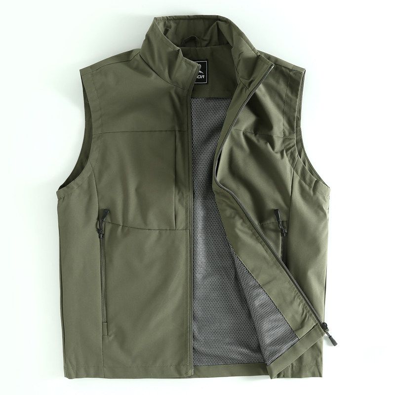 Export New Arrival Outdoor Multi-Functional Men Casual Stand Collar Workwear Multi-Pocket OEM Goods Vest Vest Fall and Winter Waistcoat