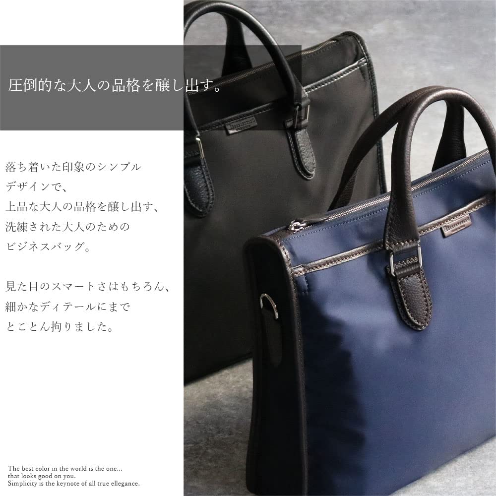 STEFANOMANO Time Premium Limonta Nylon and Genuine Large Made in Italian Leather Business Perfect for Commuting and with Shoulder Item [Limited Offer]