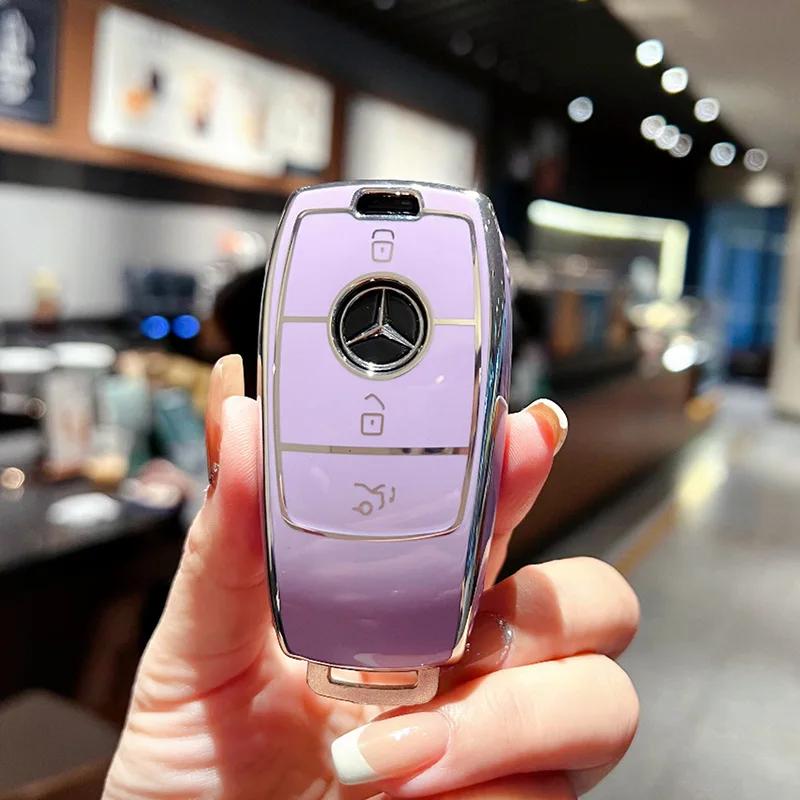 TPU Autoschlüssel Hülle Abdeckung Fob Beutel für Mercedes Benz C260L A200L E200L E300L GLC260L Zubehör Schlüsselanhängerhalter