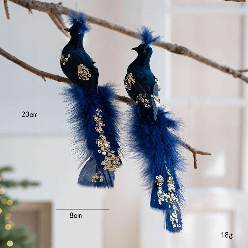 Realistic Glitter Christmas Bird Ornaments Foam Christmas Tree Decoration  Indoor Decoration