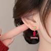 Asymmetrical Red Pony Earrings - 2025 High-End Design, New Year Style, Trendy Ear Jewelry for Women