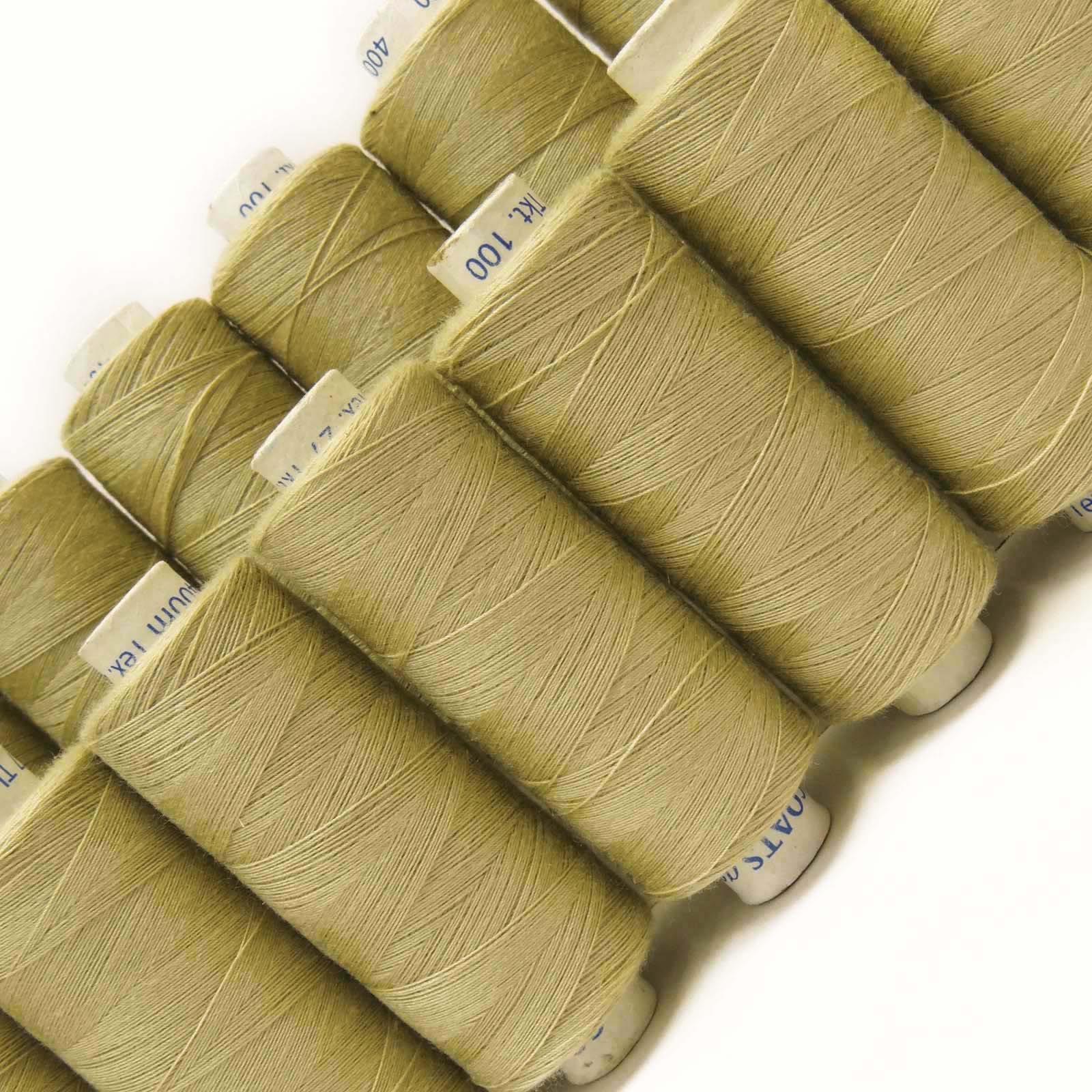 

Поліестерова нитка Швейні приналежності Зелена Оптова котушка Нова Прядена 10 шт. 1 Box - 10 Spools 800 Mtr бежевий