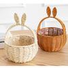 Portable Handwoven Basket With Lovely Rabbits Ear Elegant Storage Bin Great For Picnics And Family Gatherings