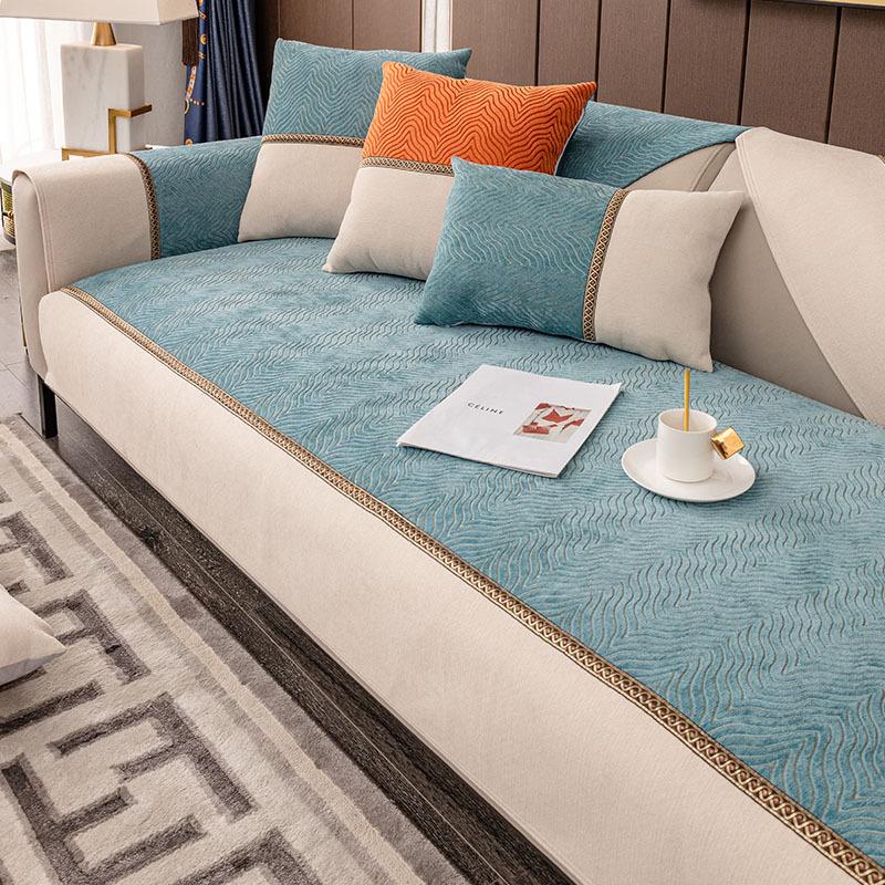 

Light Luxury Chenille Jacquard Sofa Cushion All-Inclusive Universal Cover New Non-Slip Seat Cushion Anti-Cat Scratch Cover 70*70cm