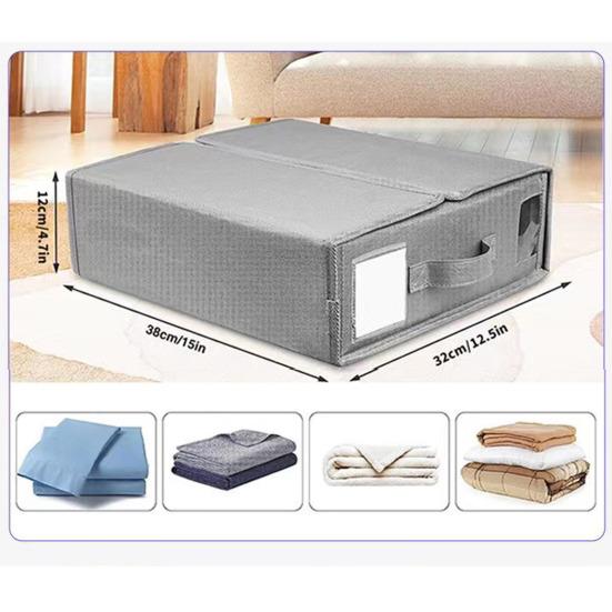 Wardrobe Storage Box Foldable with Handle Transparent Window Clothes Socks Underwear Storage Classification Storage Closet Organizer