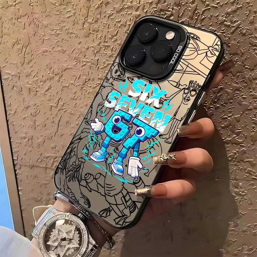 Luxury Six Seven 67 Phone Case For iPhone 16 15Case iPhone 13 12 14 11 Pro Max 16 Plus 16E 17Air Silicone Shockproof Cover