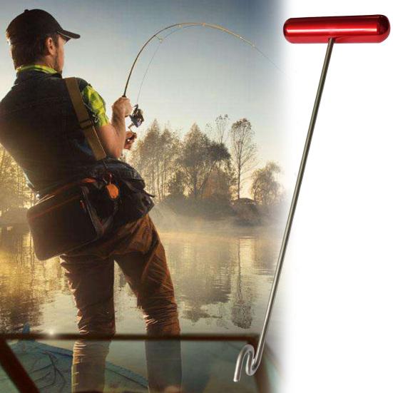 Fishing Hook Remover Tool with Ergonomic Handle Portable Stainless Steel Fish Saltwater Dehooker Aluminum Shark Hook Remover