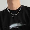 Hip-Hop Rivet Pendant Necklace For Man Woman Punk Titanium Steel Splicing Clavicle Sweater Chain Unisex  Kpop Accessories