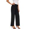 Women Spring Autumn Knitted Wide Leg Pants Solid Long Trousers Elastic Waist Sweatpants