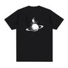 Moon Astronaut T-Shirt Men Women Plus Size Fashion O-Neck Casual Streetwear Breathable Oversized Printed Loose Unisex Tees