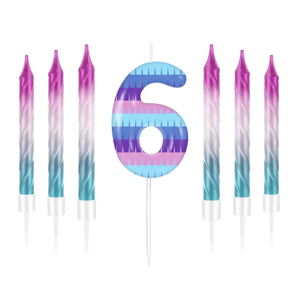 7pcs Video Game Birthday Candles Number0-9 Cake Topper for Kids Battle Boys Birthday Decoration Gaming Party Decoration Supplies