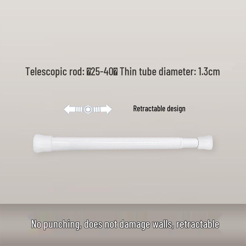 Telescopic No-Drill Shower Curtain & Clothes Drying Rod (Modern, Slim Design)