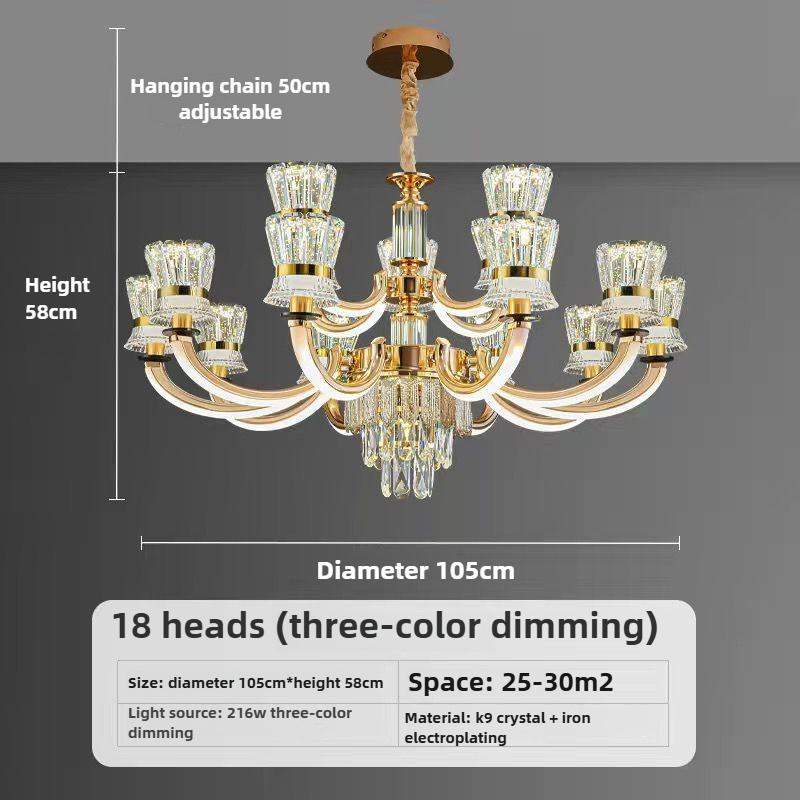 Crystal Chandelier Living Room Light Modern Simple Atmosphere Bedroom Dining Room Light Living Room Chandelier