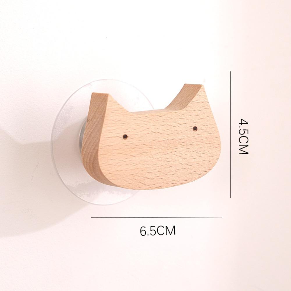 Cute Wooden Hook Woodiness Towel Rack New Wall Door Holder  Home Decoration