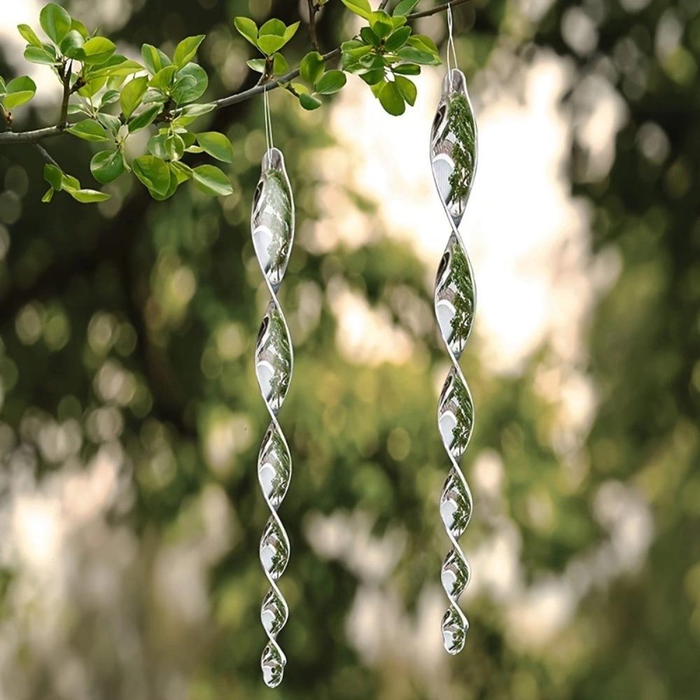 Repellente per Uccelli Riflettente Spirale a Vento Aste Rotanti Ornamenti da Appendere Decorazione Balcone Giardino Piccioni Uccelli Spaventapasseri Bastoncini