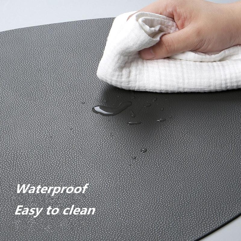 Duotone PU Placemat for Table Waterproof Non-Slip Insulation Leather Place Mats Set Nordic Style Coaster Cup Mat Table Decor
