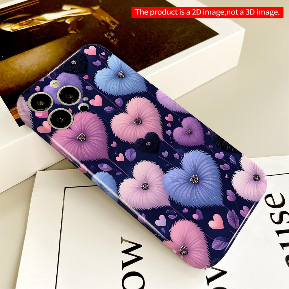 Heart-shaped Floral Dream Phone Case All inclusive film hard phone case, compatible with iPhone 18 Pro Max 17 16 15 14 13 12 11