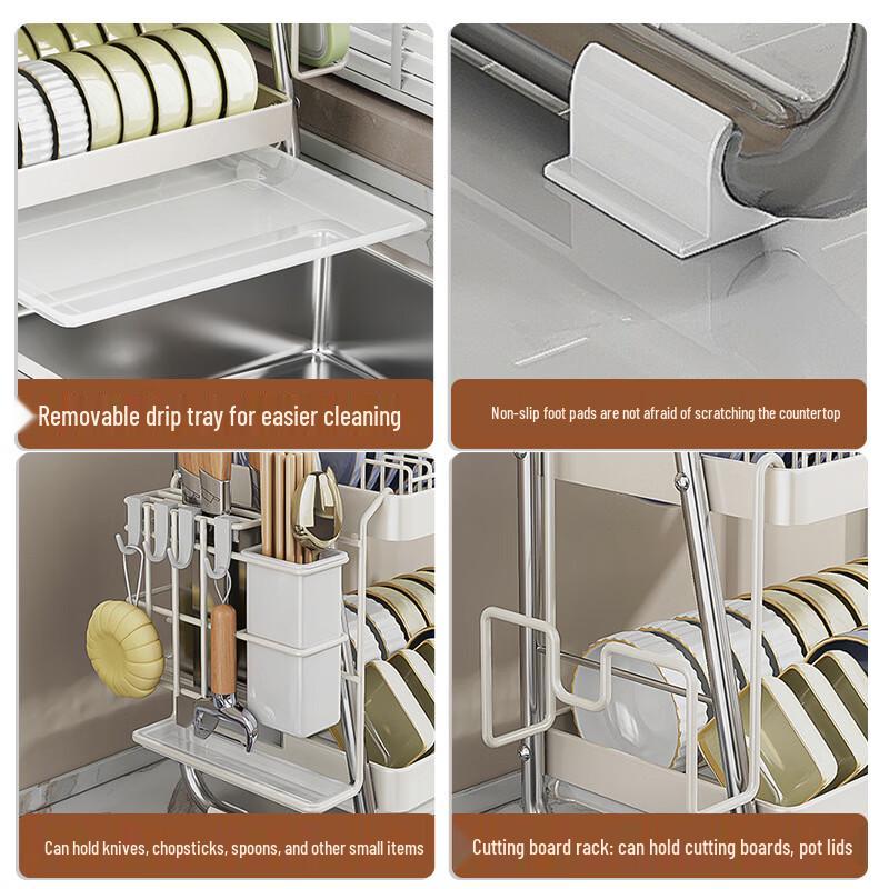Stainless Steel 3-Tier Kitchen Dish Drying Rack