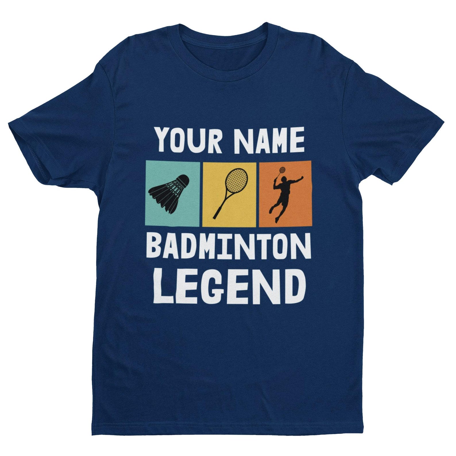 Personalized Kids Badminton Legend T-Shirt: Custom Name Sports Tee L