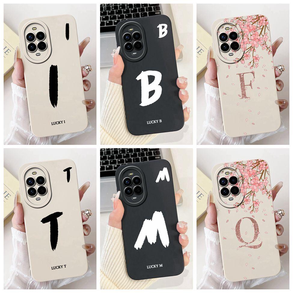 For Huawei Nova 13Pro MIS-AL00 Phone Cover For Huawei Nova 13 Pro Case Silicone Simple Fashion A-Z Letters Shockproof Bumper