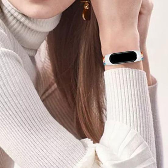 Uhrenarmband, elastisch, verstellbar, geflochtenes Nylon, 14 mm, Armband für Xiaomi Mi Band 3/4/5/6/NFC