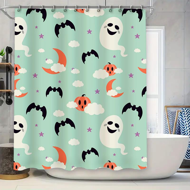 1Pccute Halloween Bat Ghost Shower Curtain For Bathroom Kids Baby Room Decorations