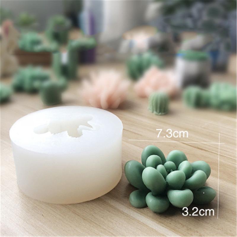 3D Cactus Succulents Silicone Mold For Jelly Chocolate Ice Making Cake Baking Gypsum Wax Concrete Candle DIY Resin Art Mould