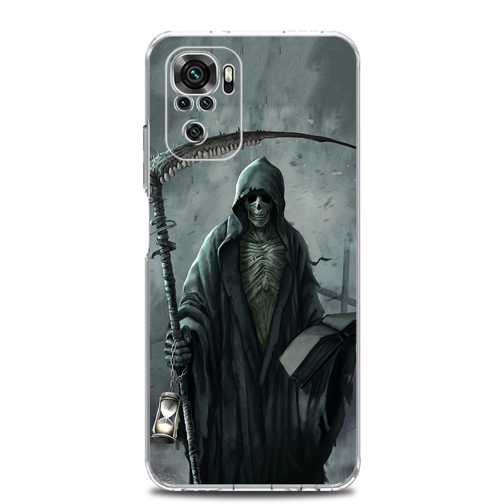 Phone Case For Xiaomi Redmi Note 15 14 13 12 4G 10 11 Pro Plus 5G 14C 13C 12C 10C Soft TPU Cover Grim Reaper Skull Skeleton