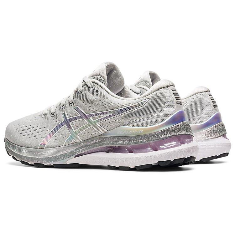 Asics Womens Gel Kayano 28 'Platinum' (women's sizes) Glacier Grey / White Running Shoes 1012B133 020
