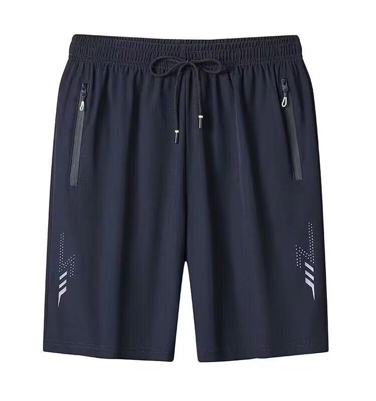 Pánské rychleschnoucí basketbalové šortky z ledového hedvábí - ležérní střih, volné, nadměrná velikost