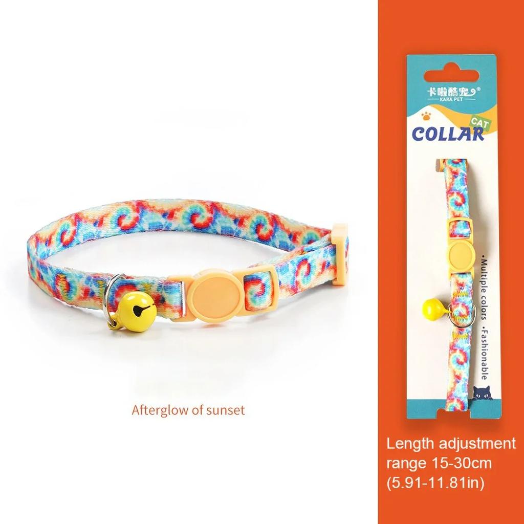 Cute Design Anti-Suffocation Cat Collar, Adjustable 15-30cm, Comfortable Fit, Decorative Bell, Secure Buckle Used for Cat Dog