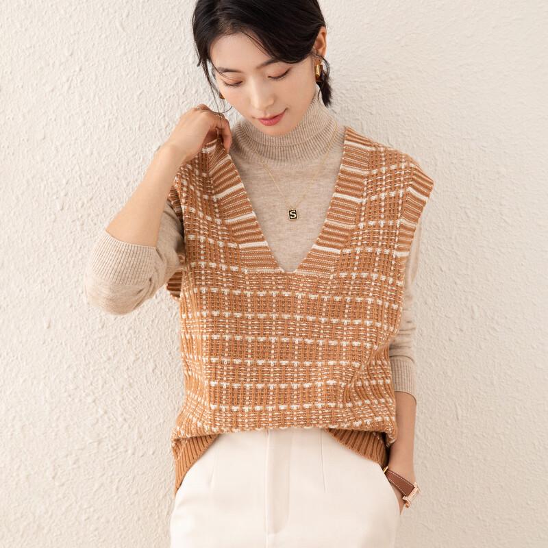 

Women s Fall/Winter V-Neck Metallic Wool Knit Vest XL