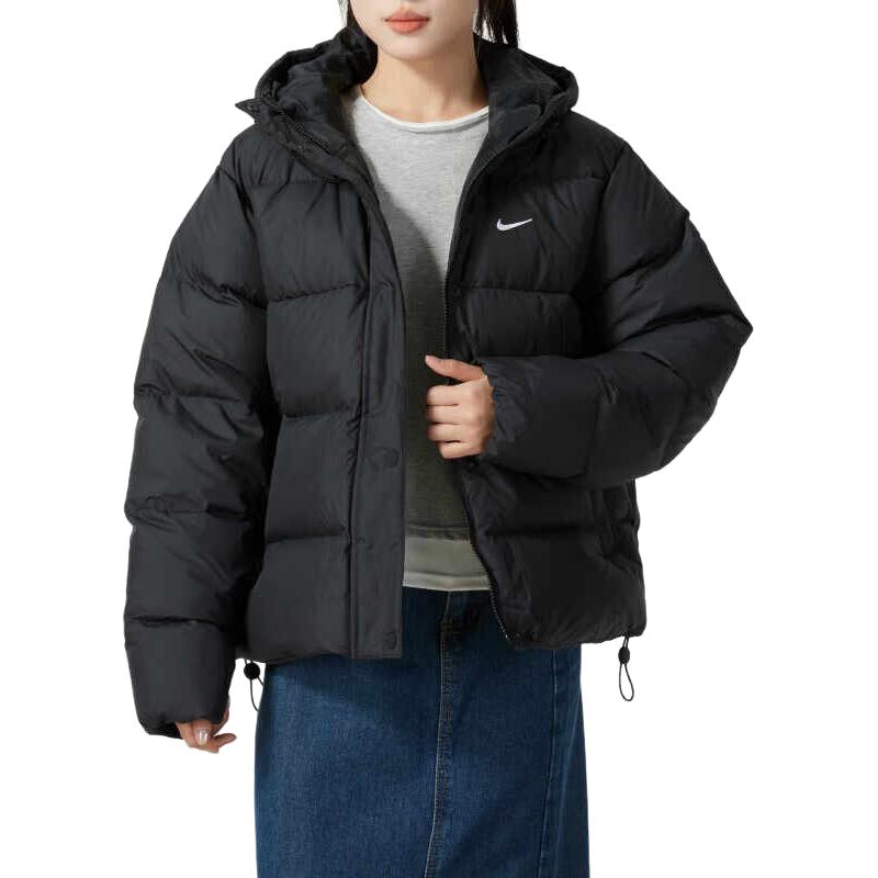 Nike Sportswear Metrotherma-Fit Puffer Solid Color Loose Hooded Long Sleeve Warm Bread Jacket Women Jackets Black FZ5929010