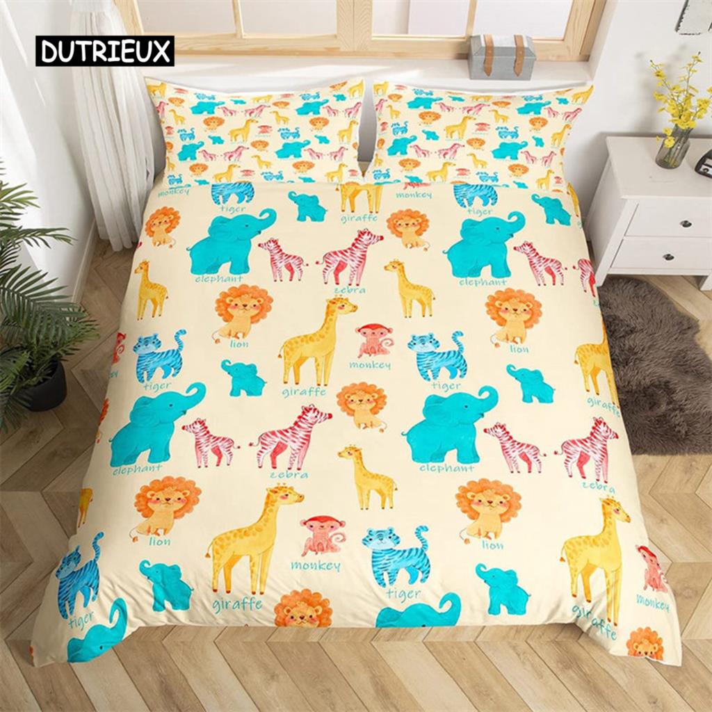 

Детский пододеяльник с обезьянкой, милый комплект постельного белья с изображением животных из мультфильмов, милый маленький пододеяльник с обезьянкой для мальчиков и девочек, декор детской спальни EU single(135x200cm)