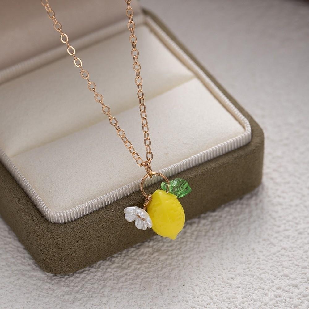 Acrylic Lemon Shaped Necklace Sweet Fruit Hooks Earring New Dangle Earrings  Party