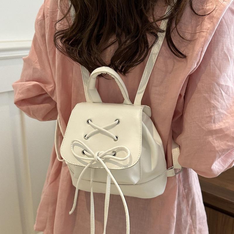 Ballet style bow backpack women's  new handheld small backpack going out shopping travel small schoolbag