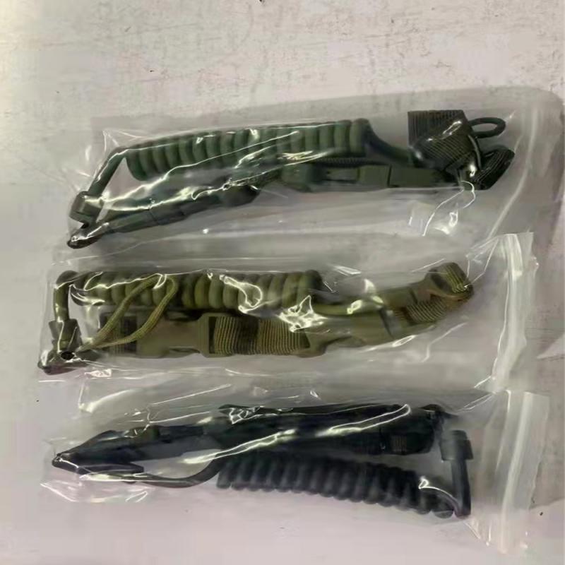 3 Color Tactical Camping Spring Rope Elastic Adjustable Double Quick Release Buckle Safety Anti-lost Sling Strap For