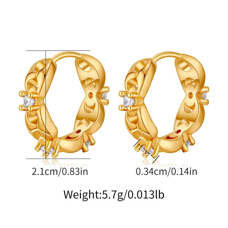 Micro Paved Zircon Ear Buckles Women Classic Fashion Versatile Ol Earrings Jewelry