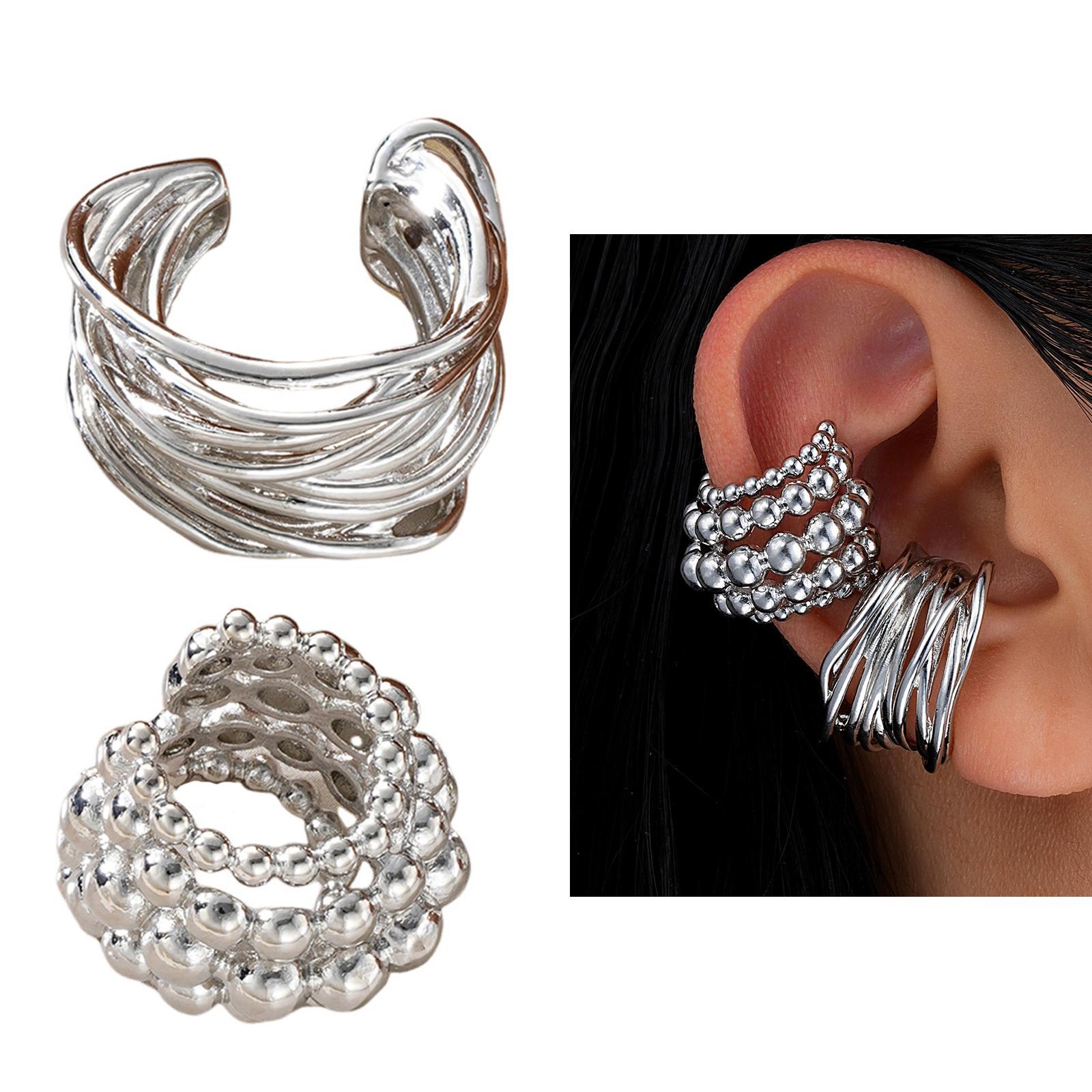 

Pack of 2 Retro Inspire Layer Bead Dangle Earrings Featuring Handcraft Wire Detailing for Fashionable Women Daily Use B