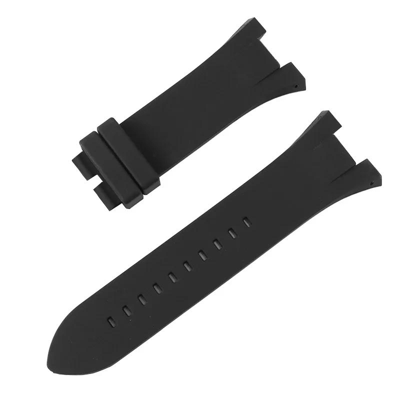 

For Ar-mani Silicone Watchband AX1803 AX1802 AX1042 AX1050 AX1084 AX1108 Male Concave Watch Chain Rubber Sport Strap 31X14mm 32-14mm