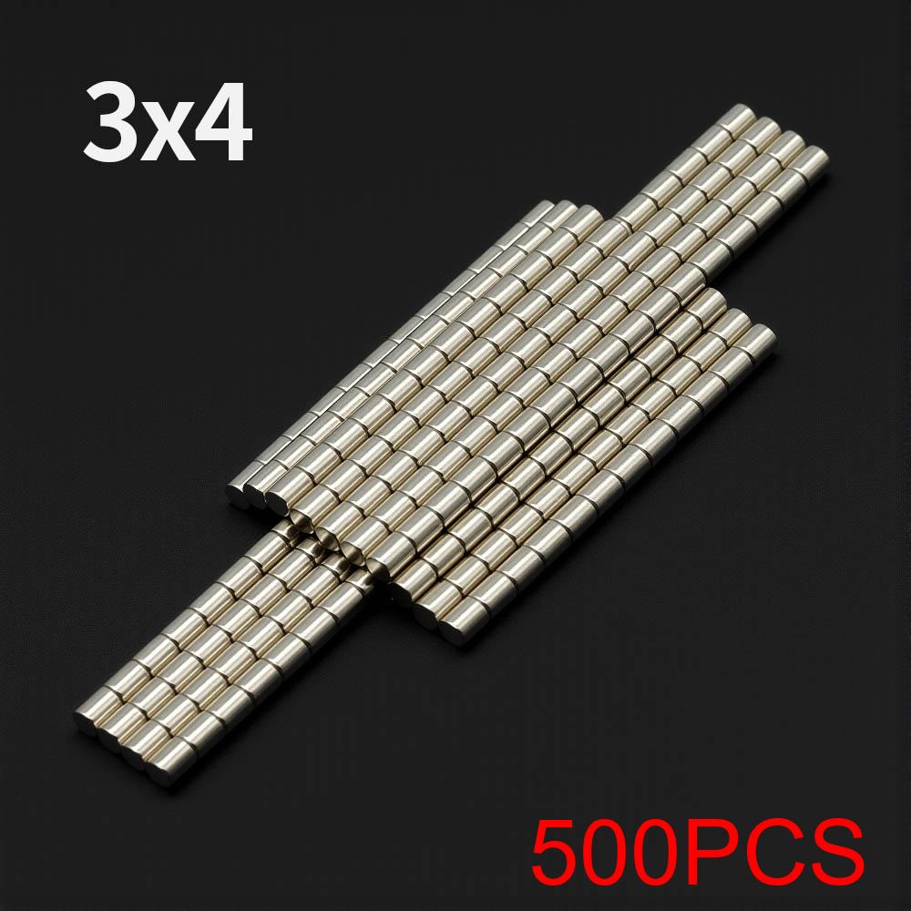 3x4mm Krachtige Neodymium Magneet N35 NdfeB Permanente Magnetische magneten Rond Super Sterke Koelkastmagneten Doe-het-zelf