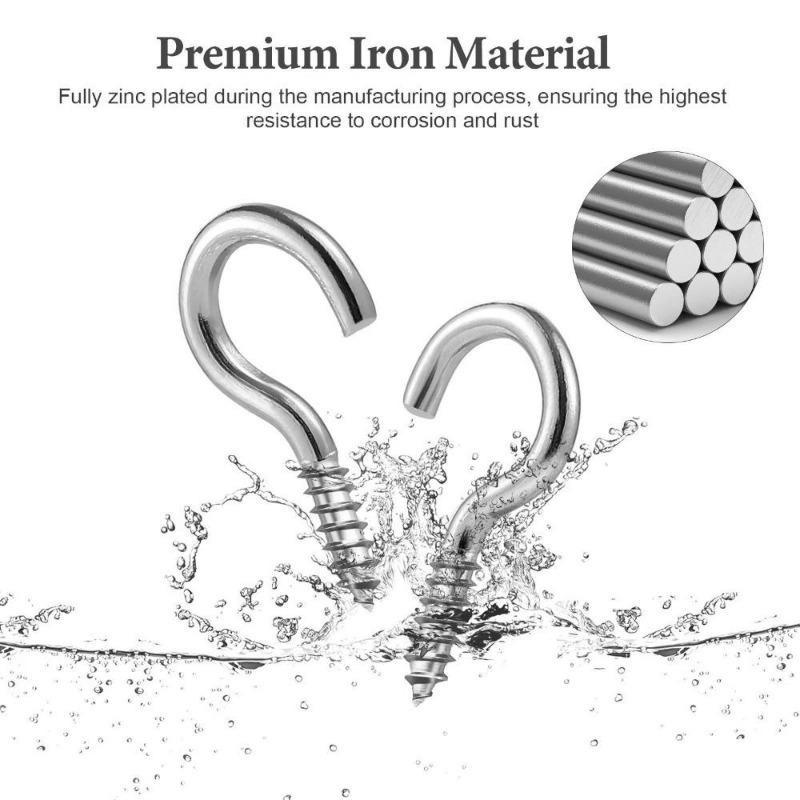 300/10Pcs Mini Screw Hook Multifunctional Wall MountIron Screw-in Hanging Plants Holder Ceiling Hooks Cabinet Keys Cup Hanger