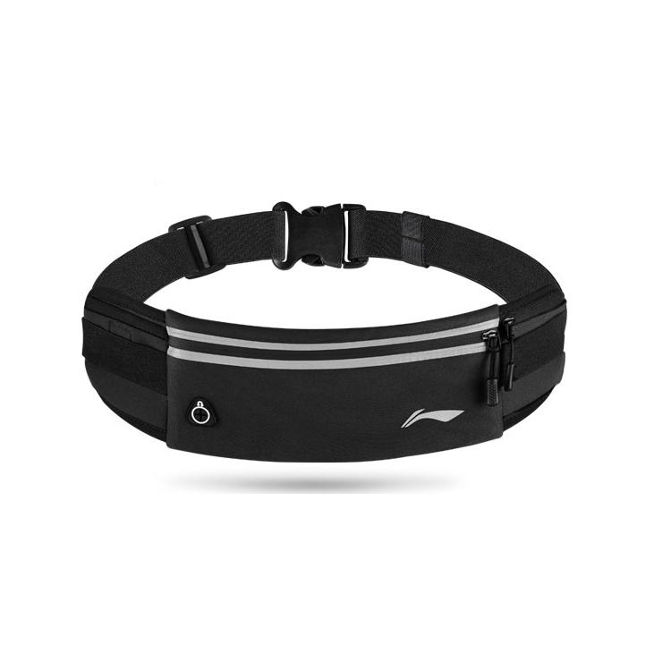 Li Ning Polyester Fanny Pack Regular Unisex Black/Gray ABLR192