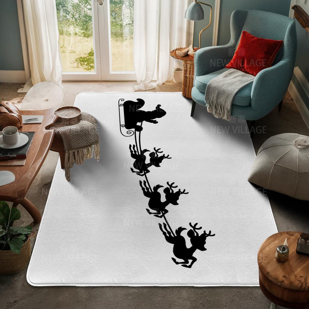 House Entrance Carpet Home Door Mat Living Room Bath Foot Bathroom Non-slip Water Absorption Rugs Bath Merry Christmas Winter
