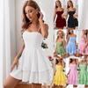 Neues Damen-Trägerkleid für Frühling und Sommer, rückenfrei, mit Schleife, kurz, sexy