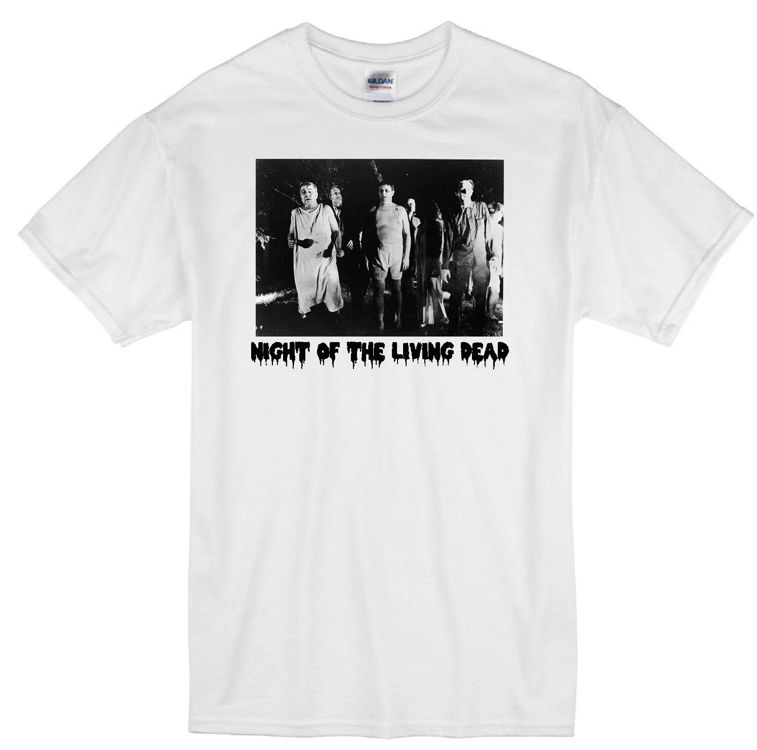 NIGHT OF THE LIVING DEAD ZOMBIES 1968 MOVIE GEORGE ROMERO WHITE T-shirt 2XL
