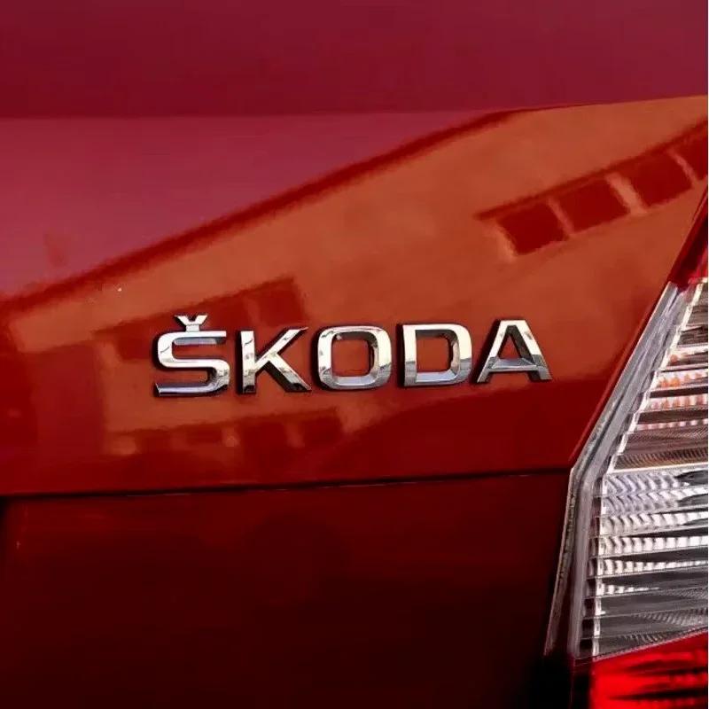 JIYQ3 For Skoda FABIA KAMIQ KAROQ KODIAQ OCTAVIA RAPID SUPERB YETI Car Trunk Letters Emblem Logo Sticker Front Rear Badge Accessories