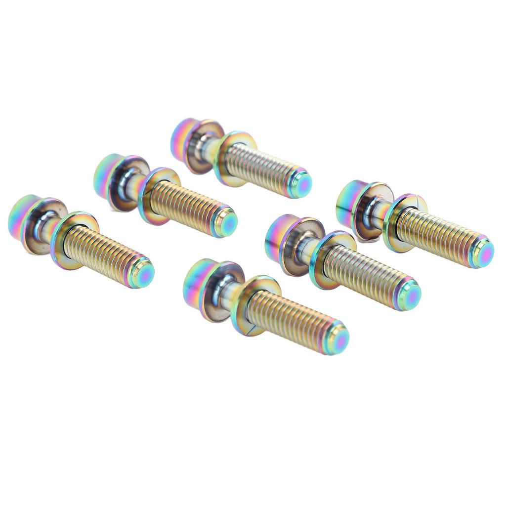 6PCS Bike Stem Bolts Titanium Alloy M5x20mm Bike Handlebar Stem Bolts Screws with Washer for Mountain Bikes Road Bikes