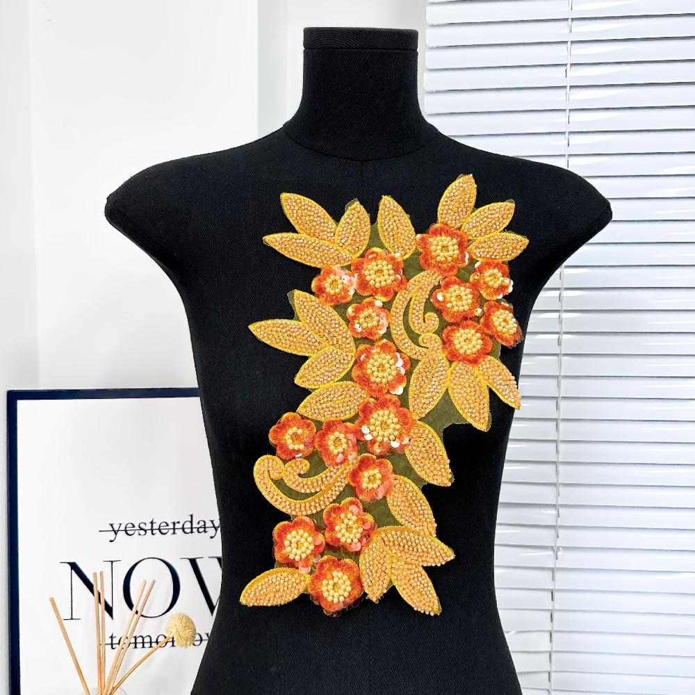 3D Flower Mesh Embroidery Embroidery Patches New Floral Lace Fabrics Applique  Party