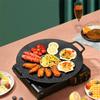 30 to 41cm Non-stick BBQ Grill Thick Cast Iron Frying Pan Induction Cooker Open Flame Cooking Pot Flat Pancake Griddle Uncoated